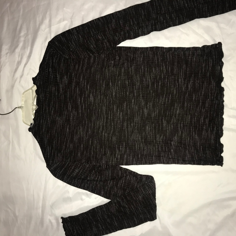 Black, Long- Sleeve Mesh Top